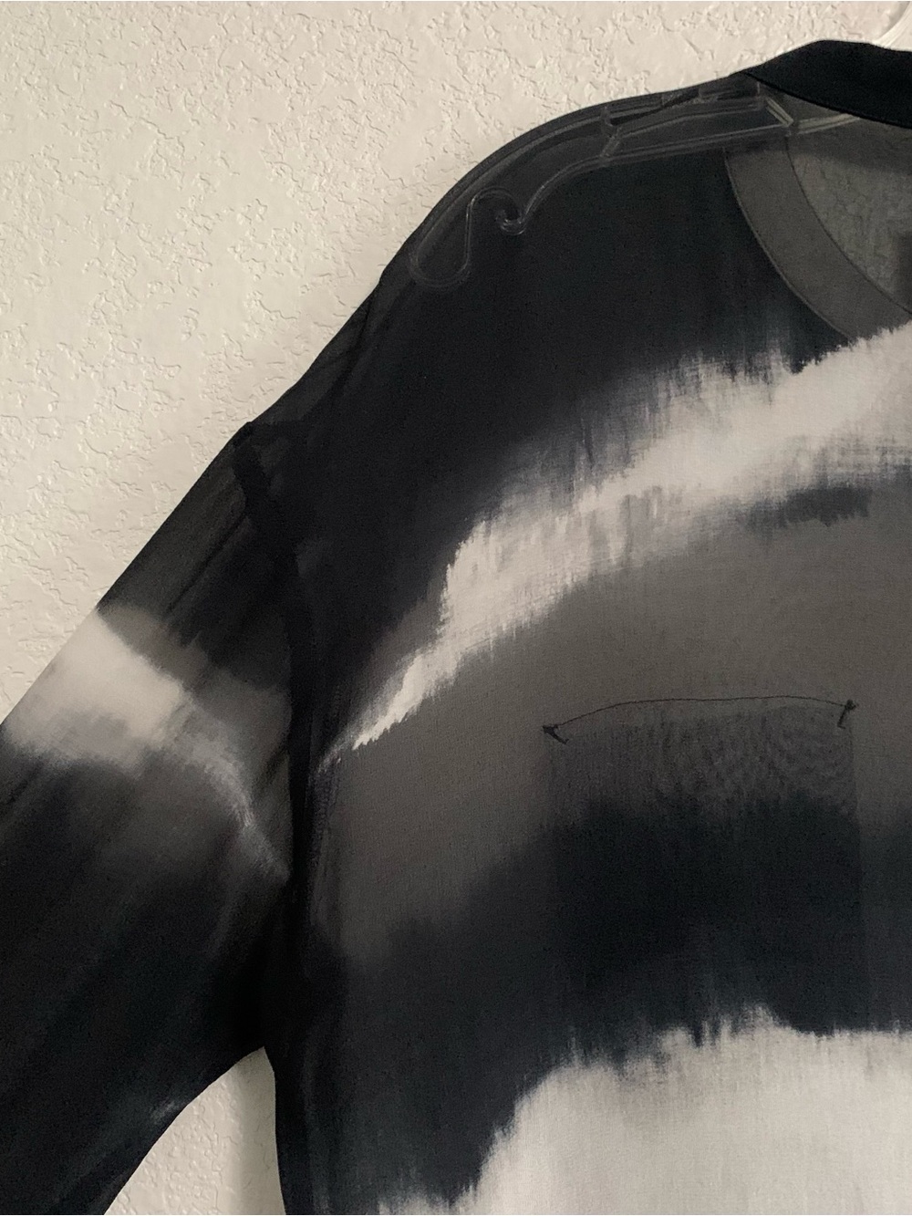 Go Silk Top Blouse Womens M Silk Tie Dye Button Up Tunic Sheer Boho Beach Artsy - Picture 10 of 16